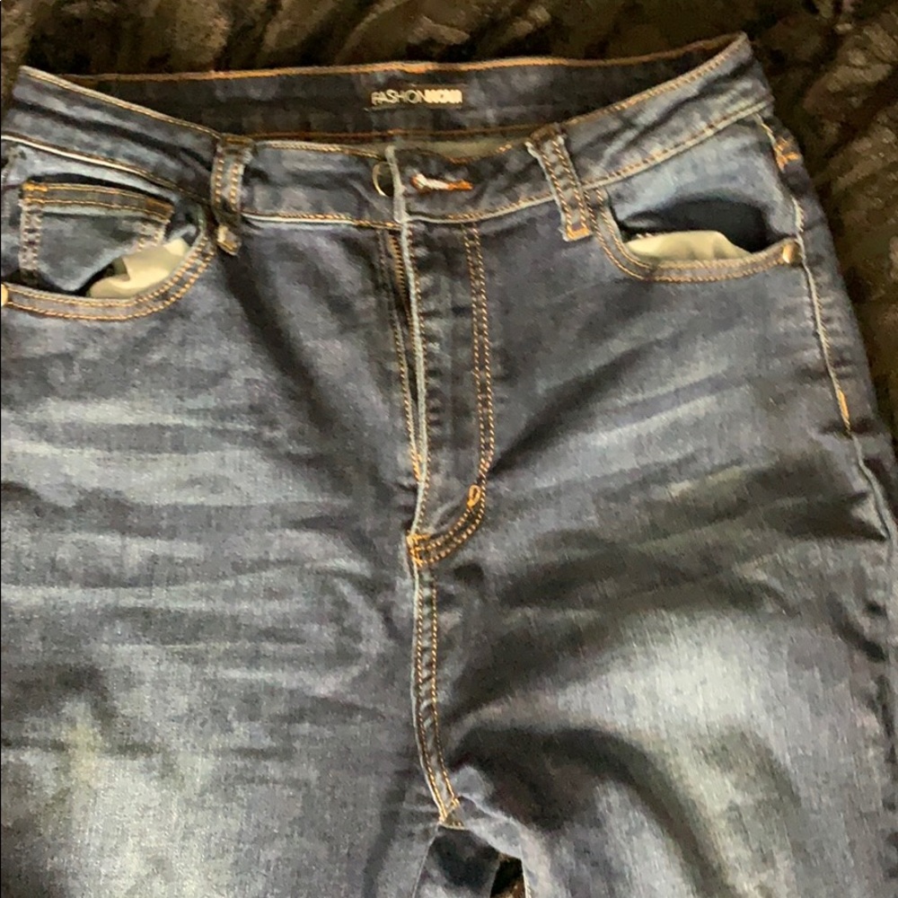 High rise dark jean